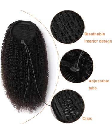 Messy Bun Hair Piece for Women 8-24 Inch Black Curly Drawstring Ponytail Human Hair Extensions Afro Shaggy Ponytail Hair Extensions for Black Women Hair Extensions Hair Scrunchies (Size : 16 inch) - Buy Online on GoSupps.com