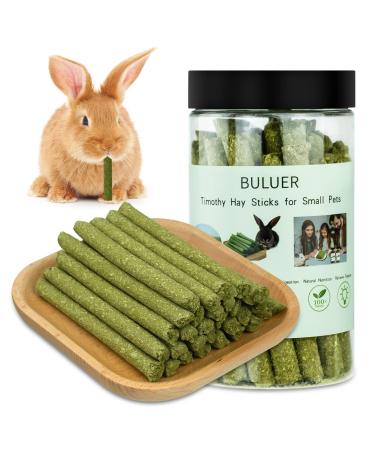 BULUER 30PCS Natural Timothy Hay Sticks, Small Pets Molar Sticks and Chew Toys, for Hamsters, Rabbits, Chinchillas, Guinea Pigs and Other Small Animals Treats