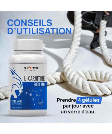 L-CARNITINE 2000mg - L Carnitine Semi-Essential Amino Acid Antioxidant Energy Aids in the burning of adipose tissue 120 capsules - Eric Favre - Buy Online on GoSupps.com