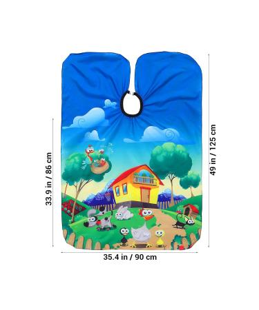 Minkissy Child Haircut Cape - Cartoon Print Salon Apron for Kids | Hairdressing Cape for Boys & Girls - Blue - Buy Online on GoSupps.com