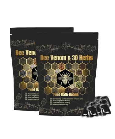 Bee Venom & 30 Herbs Firming Foot Bath Beads, Bee Venom Cleansing Foot Soak Beads, Herbs Foot Soak Beads (2pcs)