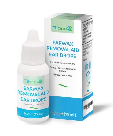 Ear Wax Removal Drops for Clogged Ears by Tilcare - Earwax softening Drops that are effective for Ear Cleaning of Adults and Kids - Earwax Remover Drops that safely and gently wash the ear - 0.5 FL OZ 0.5 Fl Oz (Pack of 1)