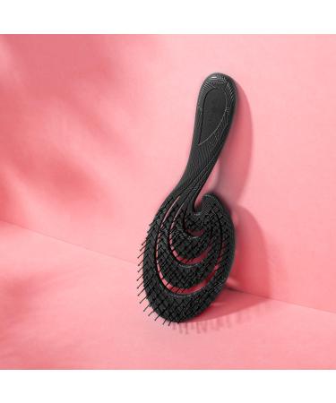 Ninabella Bio Hairbrush - Eco-Friendly Detangling Brush for Women Men & Children | No Tangles for Long & Wet Hair | Sustainable & Recycled Material - Black - Buy Online on GoSupps.com