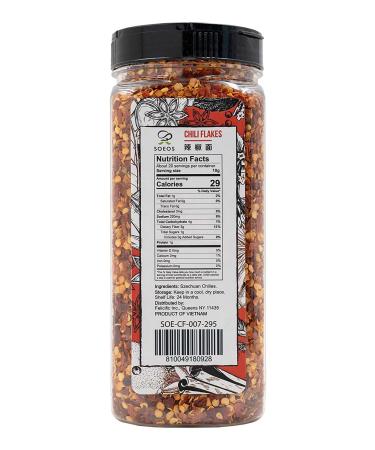Soeos 7oz Sichuan Chili Flakes - Non-GMO, All Natural, Medium Hot Crushed Red Pepper Flakes | Premium Dried Szechuan Red Chili Pepper Bulk - Buy Online on GoSupps.com