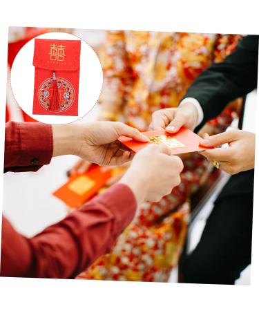 MAGICLULU 2 Pcs Tassel Fabric Red Envelope Hongbao Envelopes Lucky Money Packets Chinese New Year Red Packet Purses for Weddings Red Purse Wedding Cloth Envelopes Money Bag Brocade Christmas Assorted Color 1x2pcs 18X10.5CMx2pcs - Buy Online on GoSupps.com