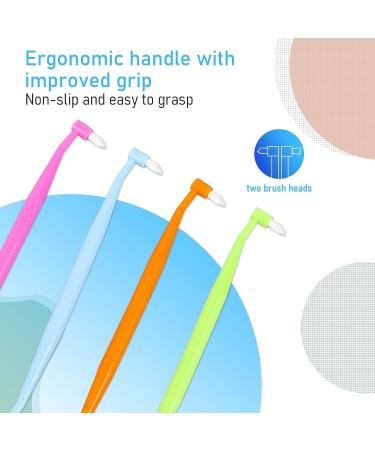 Orthodontic Braces Toothbrush Set - Double-Ended Interspace & Tuft Brushes for Detail Cleaning | 4 Pcs Small Soft Bristle Heads - Buy Online on GoSupps.com