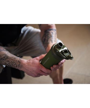 Smartshake Reforce 900 ml Stainless Steel Protein Shaker Bottle | 30 OZ - Leakproof BPA Free Unisex - Army Green - Perfect for International Shipping - Buy Online on GoSupps.com
