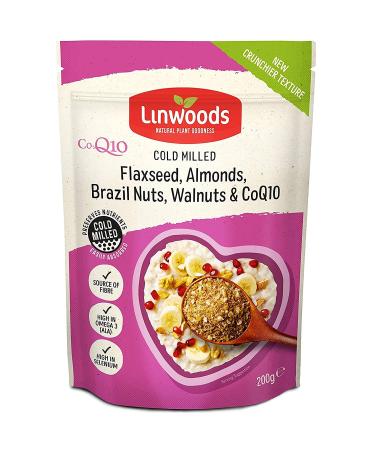 Linwoods Milled Flaxseed Almonds Brazil Nuts Walnuts & Q10 200g Source of Protein & Fibre High in Magnesium & Selenium High in Omega 3 (ALA)