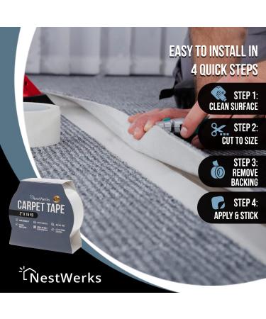 Double Sided Carpet Tape for Hardwood Floors  Tile Floors  Laminate Floors  Rug Tape Hardwood Floor  Double Sided Carpet Tape for Area Rugs  Rug Gripper Carpet Tape Double Sided (1) 1 Clear - Buy Online on GoSupps.com