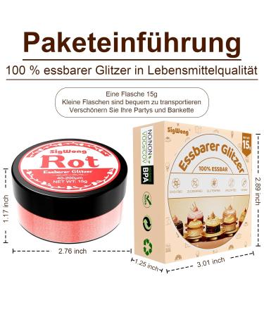 Buy Edible Glitter for Drinks & Cakes - 15g Gold & Red Cocktail Decoration Powder - Buy Online on GoSupps.com
