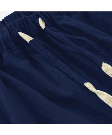 Buy Cewifo Men's Linen Workout Shorts - Casual Cotton Cut Short Pants in Marine Black & White | Summer Styles up to 5XL - Buy Online on GoSupps.com