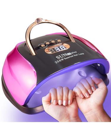 UV LED Nail Lamp  256W UV LED Nail Dryer Light for Gel Nails Polish Manicure Professional Salon Curing Lamp with 4 Timer Setting Sensor/57pcs Dual Light Beads(Comes with 6 Free Gifts)