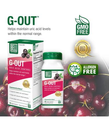 Bell G-Out Uric Acid Cleanse for Gout - Herbal Extracts for Normal Uric Acid Levels - Uric Acid Support - Buy Online on GoSupps.com