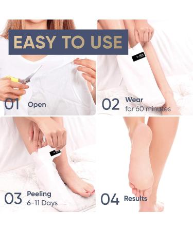 Exfoliating Peel Mask for Dry Hard Feet - Callus Remover - 2 Pack Large Size Socks - Foot Spa Treatment for Soft Healthy Feet - Buy Online on GoSupps.com