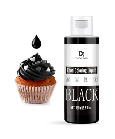 Food coloring - 160ml of liquid concentrated food colors for cakes decoration baking cookies macaron - sugar -free food coloring for drinks tortendendeko DIY slime Easter egg (black)