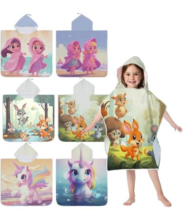 Aiorber Microfiber Hooded Towel Poncho for Kids (1-6 Years) | Soft & Absorbent Baby Towel with Hood - 60x60cm - Buy Online on GoSupps.com