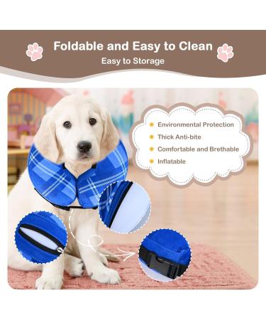 Lynun Adjustable Inflatable Dog & Cat Collar - Soft Leak Protection Blue | Ideal for Comfort & Safety - Buy Online on GoSupps.com