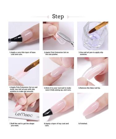 Folin Poly Nails Gel Kit - Clear Poly Nail Gel for Beginners | All-in-One UV Gel Nail Kit with 7x UV Gels for DIY Nail Art at Home - Buy Online on GoSupps.com