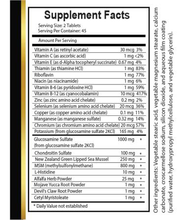 Joint Matrix PRO Natural Complex - Flexibility aid Advanced Joint Support Joint Support Supplement Glucosamine with Chondroitin - 1 Bottle 90 Tablets - Buy Online on GoSupps.com