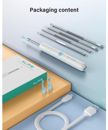 Xlife Wireless Ear Camera & Earwax Remover with 1080P HD, Blackhead Remover Kit - iPhone, iPad, Android - R1 White - Buy Online on GoSupps.com
