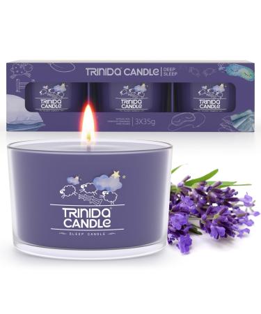 TRINIDa Sleep Candles Gifts for Women 17 Variants Scented Candles Gift Set for Deep Sleep and Sweet Dream 3 Purple Filled Votives (Lavender Chamomile Citronella) Dark Purple - Deep Sleep