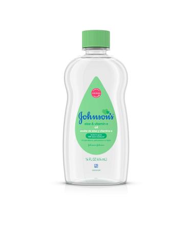 Johnson's Baby Oil, Mineral Oil Enriched with Aloe Vera and Vitamin E, 14 fl. oz