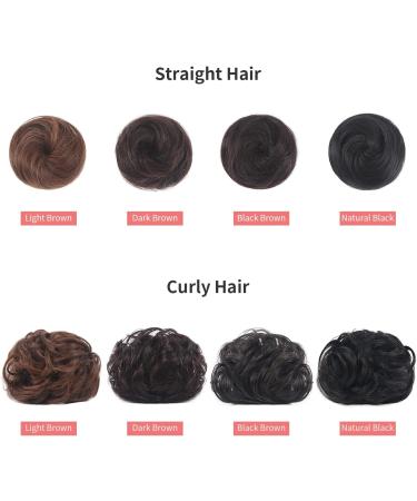 2PCS Mini Claw Fake Buns Hair Donut Chignon Clip in Scrunchies Natural Black - Buy Online on GoSupps.com