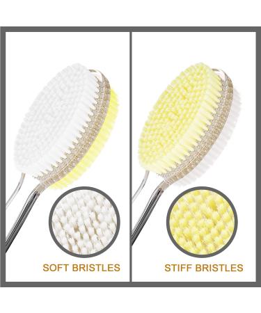 HHKER Long Handle Shower Brush - Gentle Exfoliation for Improved Skin Health - Suitable for Men and Women - Transparent Handle - Buy Online on GoSupps.com