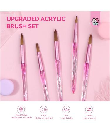 SAVILAND 5pcs Acrylic Nail Brush Set | Professional Acrylic Nail Brushes for Extensions Carving & DIY | Size 4/8/10/14/16 - Perfect for Nail Salons & Home Use - Buy Online on GoSupps.com