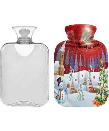 Shop Snowman & Christmas Tree Hot Water Bottle - 2 Litre Soft Fleece Cover for Warmth & Comfort - Perfect for Hot & Cold Compresses - International Shipping Available - Buy Online on GoSupps.com