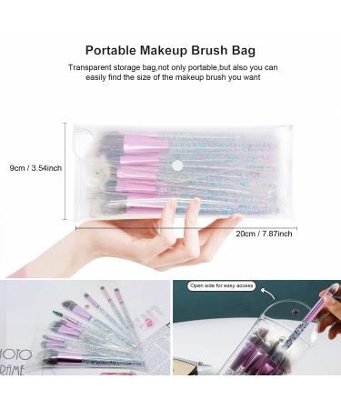 10 PCS Glitter Handle Makeup Brush Set | Professional Face & Eye Brushes | Green Cosmetic Brushes in Transparent Bag - International Shipping - Buy Online on GoSupps.com
