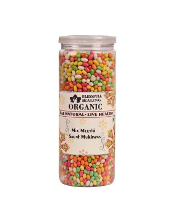 Blessfull Healing Organic Mix Meethi Saunf Mukhwas 300 Gram Airtight Container (Packing May Vary)
