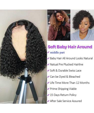 Ainmeys 16 Curly Bob Wig - 4x4 Lace Closure Human Hair for Black Women - Buy Online on GoSupps.com