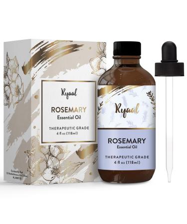 Rosemary Essential Oil for Hair Skin Scalp & Aromatherapy 100% Pure Natural & Undiluted Essential Oil Hair Growth Nourished Skin Premium Grade with Glass Dropper 4 Fl Oz