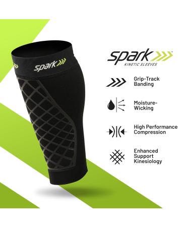 Spark Brownmed Kinetic Calf Sleeve - Compression Calf Brace with Kinesiology Tape for Running & Cycling - Leg Support for Shin Splints - Large for Men & Women - International Shipping Available - Buy Online on GoSupps.com
