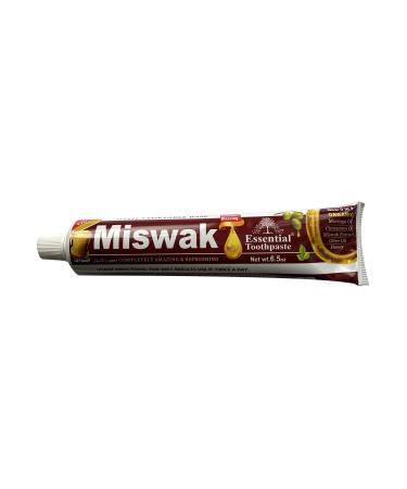 Essential Palace (Pack of 6) Organic Miswak Herbal Whitening Toothpaste - Refreshing- with Moringa Oil Cinnamon Oil Miswak Extract Olive Oil & Honey- 100% Fluoride Free & Vegetable Base - 6.5 Oz