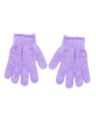 Hemoton Pair Shower Gloves Exfoliating Bath Gloves Body Scrub Exfoliator Purple Take a Bath Medium Purple