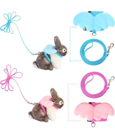 Filhome 2 Pack Adjustable Rabbit Bunny Harness and Leash Set with Wings Vest Harness for Rabbit Ferret Bunny Kitten Guinea Pig Walking Neck Girth: 6.3" 10.63" Chest Girth: 7.87" 13.78" - Buy Online on GoSupps.com