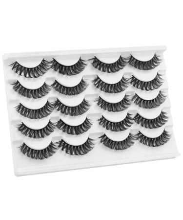 KOUSEI Russian-C False Eyelashes - 3D Volume Faux Mink, Dramatic & Fluffy - 10 Pairs - Buy Online on GoSupps.com
