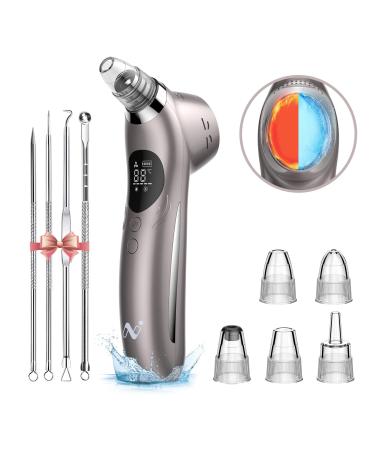 Blackhead Remover Pore Vacuum, Pore Extractor with Hot & Cold Compress, 68kPa Facial Acne Comedone Whitehead Remover Pore Sucker with Pimple Tool Kit, 5 Suction Probes, USB Rechargeable Acne Cleaner