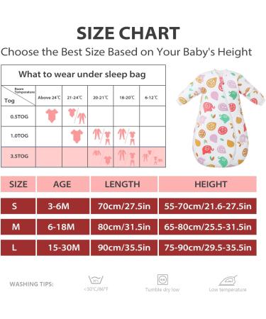 MIKAFEN Winter Baby Sleeping Bag | Long Sleeves, 3.5Tog, 100% Organic Cotton | 6-18 Months - Buy Online on GoSupps.com