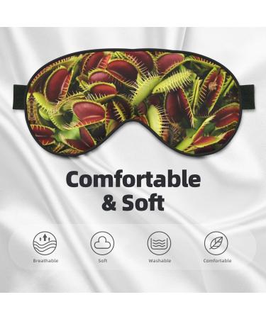 Plant Print Unisex Sleeping Eye Mask | Soft Comfortable Light-Blocking Sleep Mask - Black - Buy Online on GoSupps.com