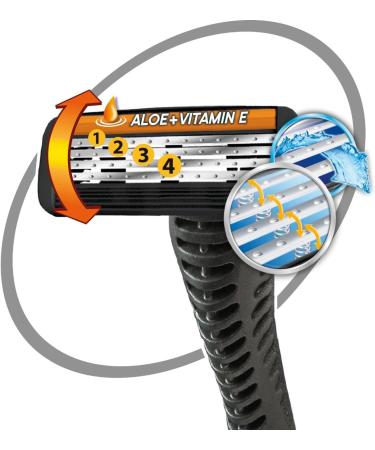 BIC Flex 4 Razors - 5 Pack of 4 Blades with Lubricating Strip | International Shipping Available - Buy Online on GoSupps.com