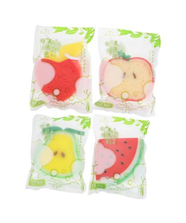 Housoutil 8 Pcs Child Bath Loofah Bath Sponge Fruit Shower Ball Body Exfoliator Loofah Shower Loofah Sponge Bath Balls Sponges Fruit Shower Bath Ball Pu Sponge Material Pouf Cartoon Baby