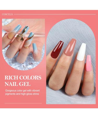 COSCELIA UV Nail Polish Gel Set 10PC Geln gel Starter Kit with 36W UV+LED Lamp Nail Cutter & DIY Nail Art Perfect for At-Home Gel Nails - Buy Online on GoSupps.com