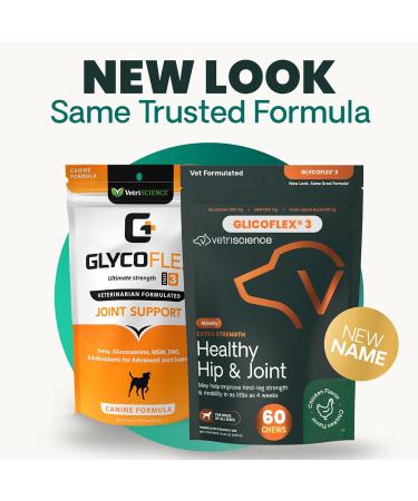 VETRISCIENCE Glycoflex 3 Vet Strength Glucosamine for Dogs - Chicken - 60 Chews - Buy Online on GoSupps.com