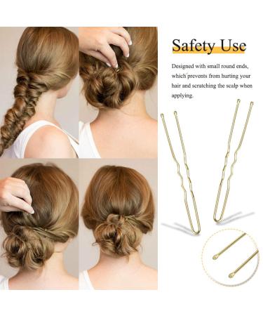 100 Pcs Blonde U Shaped Hair Pins for Women Girls - Golden 2.4 inch - Pack of 1 - Buy Online on GoSupps.com