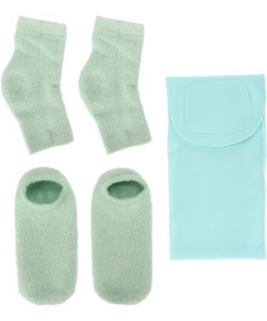 Qukaim Moisturizing Gel Socks Hydrating Gel Elbow Sleeve Moisturizing Gel Socks and Neck Wrap Sock Reusable Repairing Softening Cutin Green Blue - Buy Online on GoSupps.com