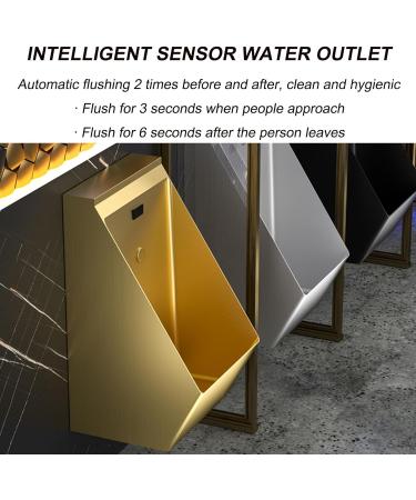 Automatic Sensor Urinal Toilet Washout Urinal Wall Mounted Intelligent Touchless Urinal Flush Valve Auto Urinals Flushing Set (Gold) - Buy Online on GoSupps.com