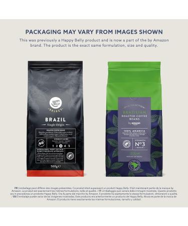 by Amazon Select Brazil Coffee Beans Medium Roast 1kg (2 x 500g) - Rainforest Alliance Certified - Buy Online on GoSupps.com